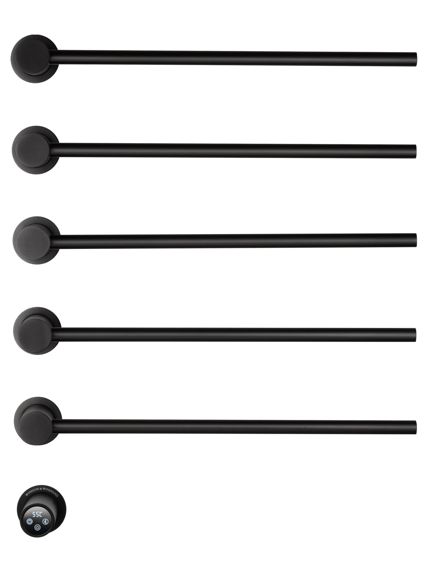 Полотенцесушитель электрический Wonzon & Woghand Hamburg WW-AL315-MB встраиваемый черный матовый