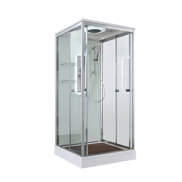 Душевая кабина AvaCan 80x80 V2080LED профиль хром