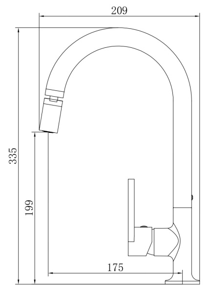 Смеситель для кухни Voda Harbor HR519BAR хром глянцевый