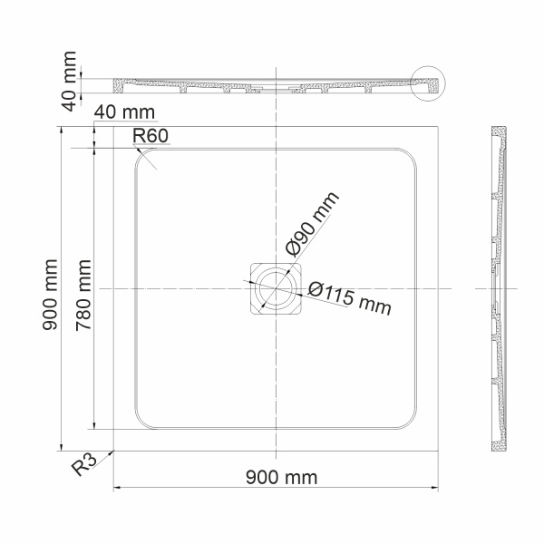 Душевой поддон 90x90 WasserKRAFT Dinkel 58T03 Душевой поддон 90x90 WasserKRAFT Dinkel 58T03