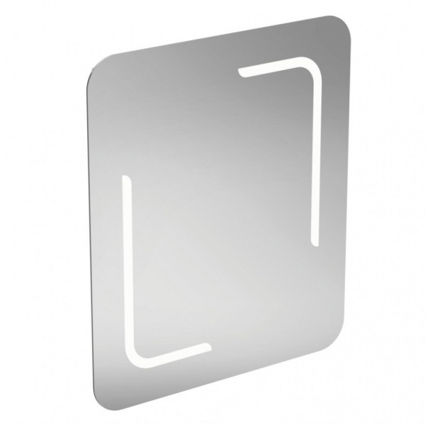 MIRROR&LIGHT Зеркало с подсветкой 60X70 см, скругленные углы, нереверсивная версия, фронтальная и нижняя светодиодная подсветка, система антизапотевания, сенсорный выключатель со светорегулятором для подсветки и антизапотевания, с крепежом, 220-240 V, 50- MIRROR&LIGHT Зеркало с подсветкой 60X70 см, скругленные углы, нереверсивная версия, фронтальная и нижняя светодиодная подсветка, система антизапотевания, сенсорный выключатель со светорегулятором для подсветки и антизапотевания, с крепежом, 220-240 V, 50-