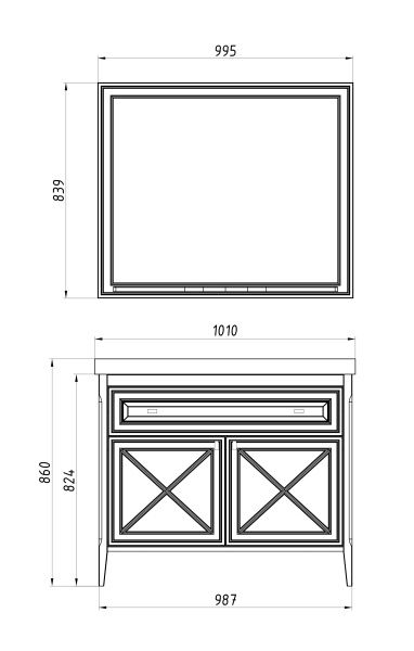 Зеркало с полочкой 100x84 см Asb-Woodline Монте 10777 бежевый Зеркало с полочкой 100x84 см Asb-Woodline Монте 10777 бежевый