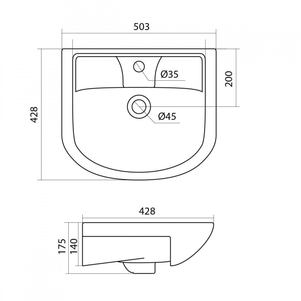 Мебельная раковина Santek Ладога 50 см 1WH110256