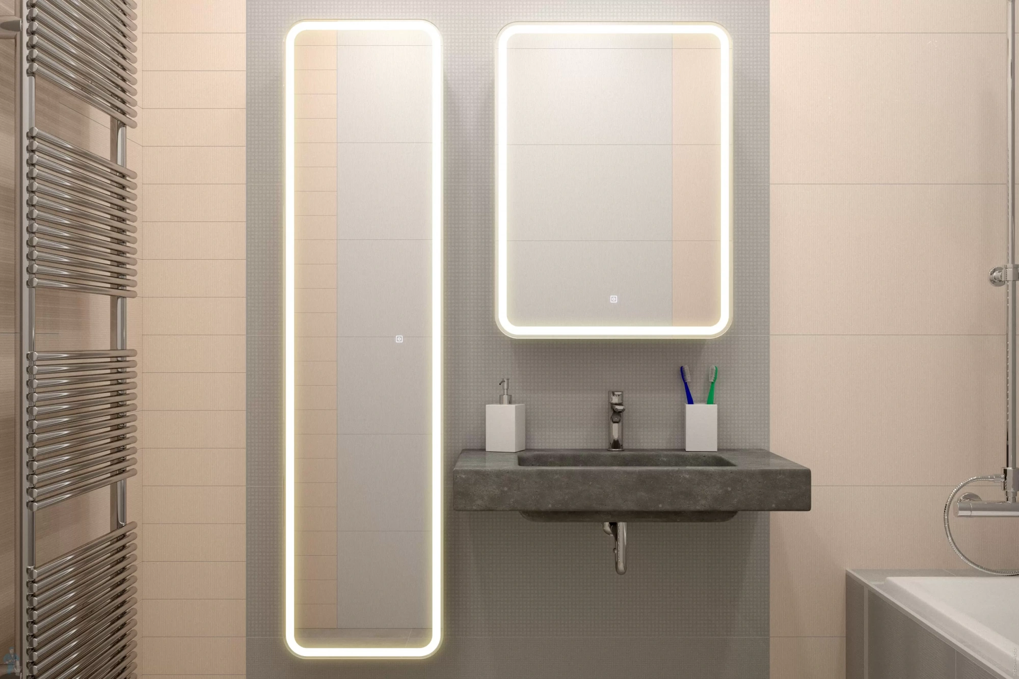 Зеркальный пенал с полочками и LED подсветкой Континент Lorenzo 40x160 Зеркальный пенал с полочками и LED подсветкой Континент Lorenzo 40x160