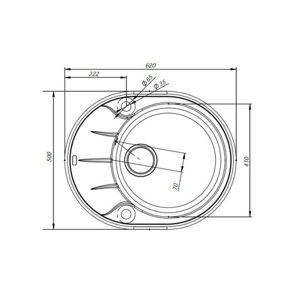 Мойка одна чаша 62х50х21 см IDDIS Kitchen G K17C621i87 коричневый Мойка одна чаша 62х50х21 см IDDIS Kitchen G K17C621i87 коричневый