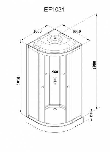 Душевая кабина Parly Effect EF1031 профиль белый