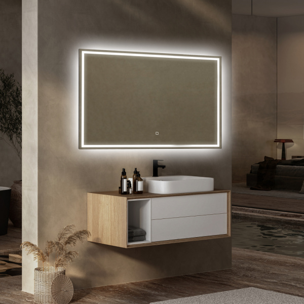 Зеркало с подсветкой, сенсорным выключателем и диммером 120x80 см ABBER  AG6115SL-1,2 Зеркало с подсветкой, сенсорным выключателем и диммером 120x80 см ABBER  AG6115SL-1,2