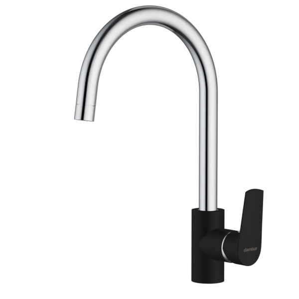 Смеситель для кухонной мойки Damixa Origin Balance 790720000 черный с хромом глянцевый