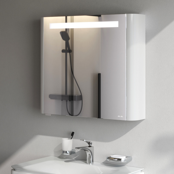 Шкаф зеркальный Am.Pm Sensation 80 см M30MCL0801WG белый с подсветкой