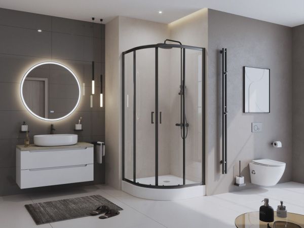 Душевой уголок 90x90 см BelBagno UNO-195 UNO-195-R-2-90-C-NERO черный матовый Душевой уголок 90x90 см BelBagno UNO-195 UNO-195-R-2-90-C-NERO черный матовый