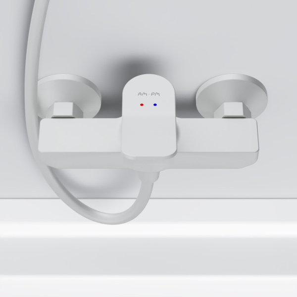 Смеситель для ванны Am.Pm X-Joy F85A20033 белый матовый