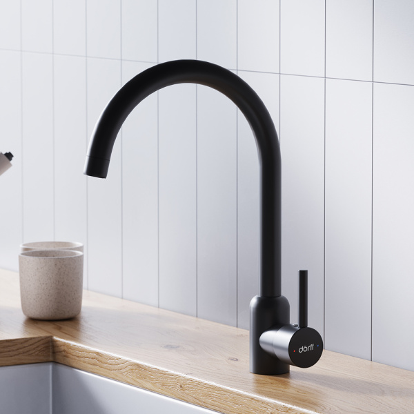 Смеситель для кухонной мойки Dorff Logic D3007022 черный матовый