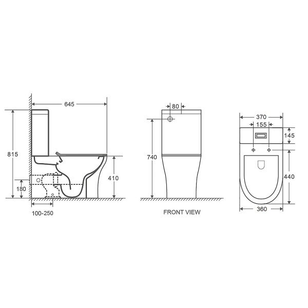 Унитаз-компакт Azario Ambra AZ-848 безободковый с микролифтом