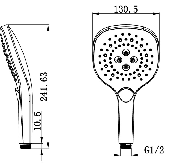 Душевая лейка Wonzon & Woghand WW-981358-MB черный матовый