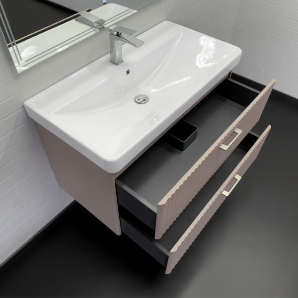 Тумба с раковиной Comforty Ангара 90 см 00-00021036 подвесная дуб латте