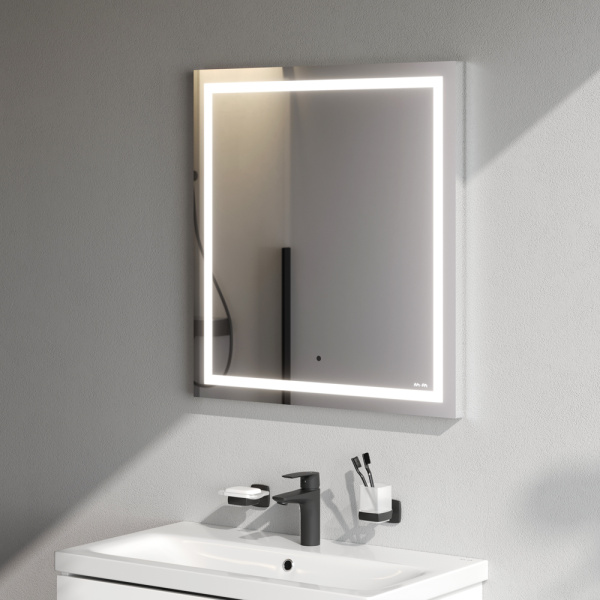 Зеркало Am.Pm Gem 65 см M91AMOX0651WG с подсветкой серебро