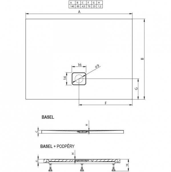 Душевой поддон акриловый RIHO Basel 408 140x80 белый и сифон DC180050000000S Душевой поддон акриловый RIHO Basel 408 140x80 белый и сифон DC180050000000S