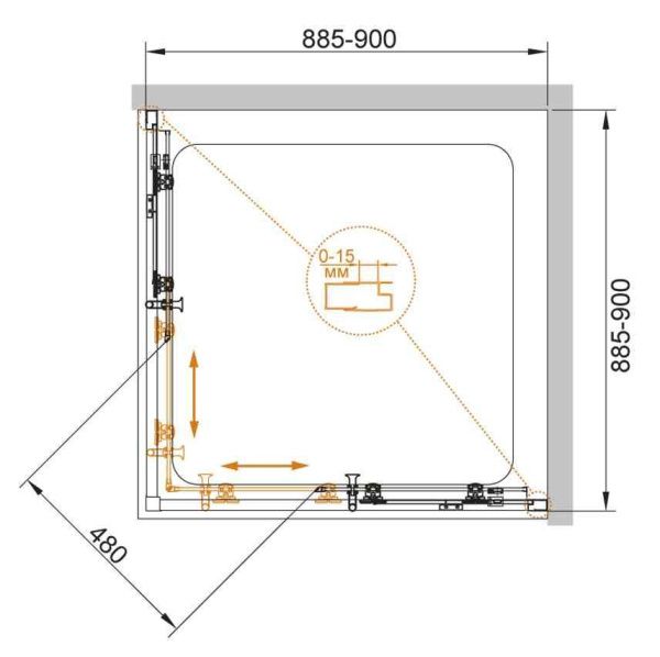 Душевой уголок 90x90 см Cezares ECO Eco-o-a-2-90-p-cr хром Душевой уголок 90x90 см Cezares ECO Eco-o-a-2-90-p-cr хром