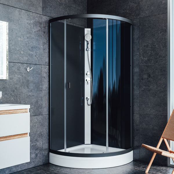 Душевая кабина без крыши AM.PM X-Joy W88C-301-090GG профиль черный стекло тонированное Душевая кабина без крыши AM.PM X-Joy W88C-301-090GG профиль черный стекло тонированное