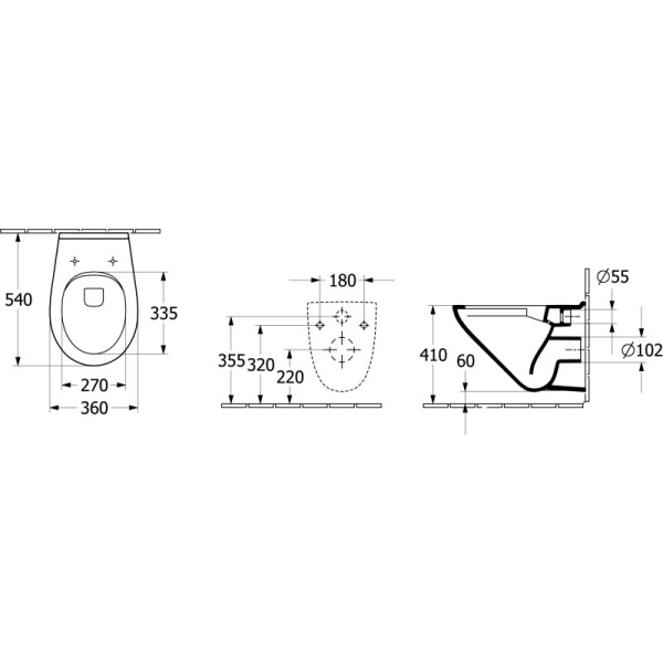 Унитаз Villeroy & Boch Newo 4693R001 подвесной безободковый