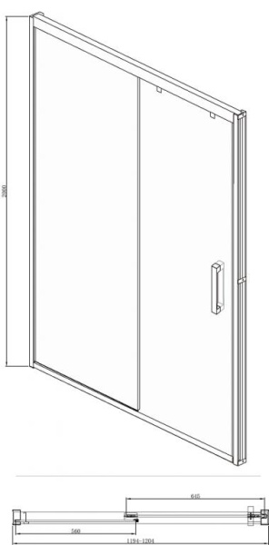Душевая дверь в нишу 120x200 Bravat Stream BD120.4103S Душевая дверь в нишу 120x200 Bravat Stream BD120.4103S