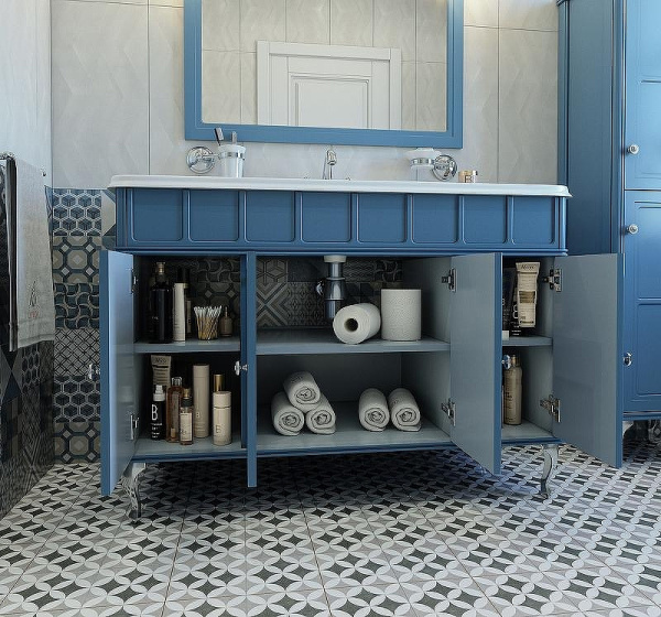 Тумба с раковиной Caprigo Borgo 120 см 33425-029.000.00.20 напольная синяя