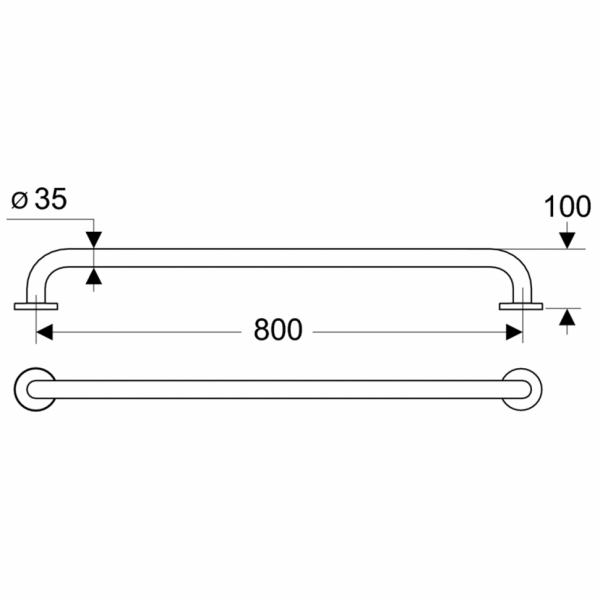 Поручень опорный прямой 80 см Ideal Standard CONTOUR S6457AC Поручень опорный прямой 80 см Ideal Standard CONTOUR S6457AC