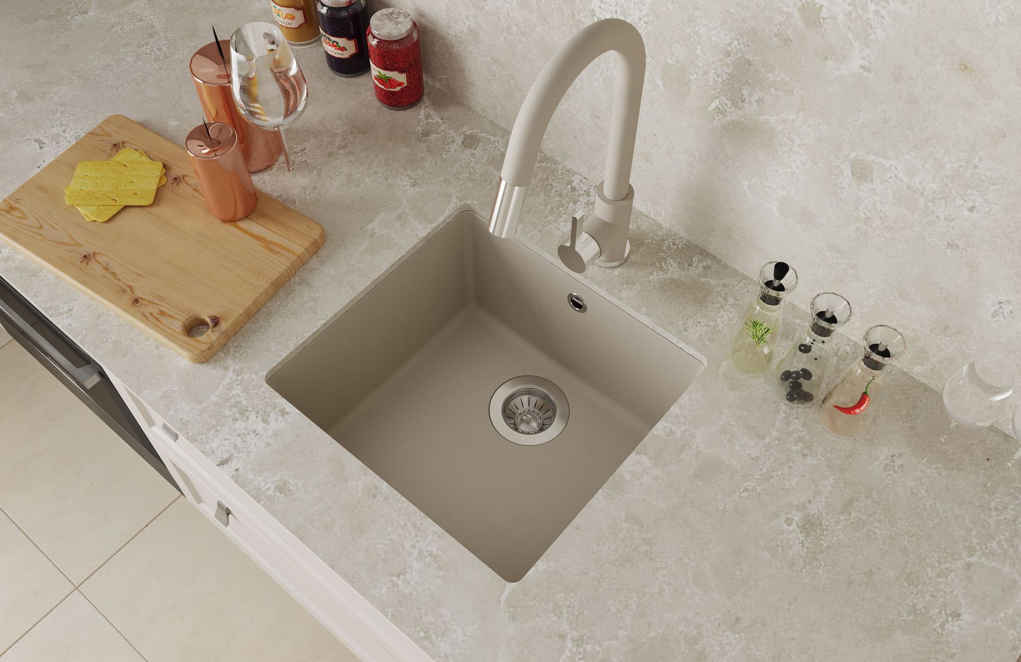 Кухонная мойка подстольная 44x42 Florentina 22.315.C0400.305 Грей