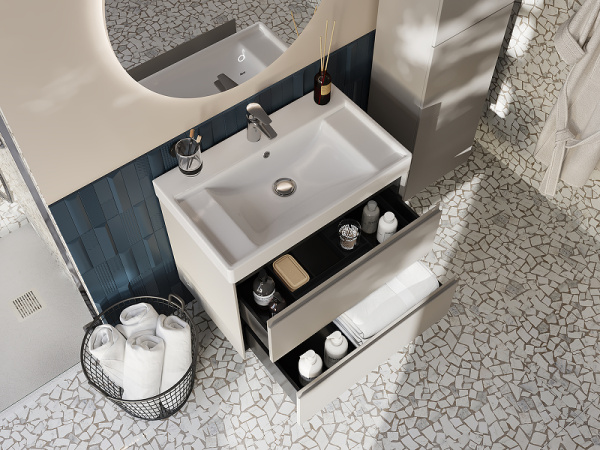 Тумба под раковину Roca Ona 80 см A857630510 подвесная серая