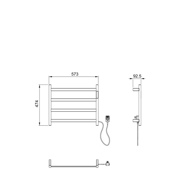 Полотенцесушитель электрический Wonzon & Woghand Essen WW-A404-BR подвесной никель брашированный