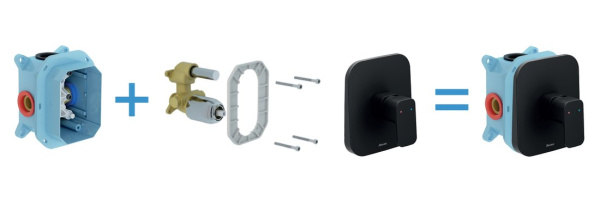 Смеситель скрытого монтажа Ravak 10° градусов Free black -TD F 066.20 без переключателя X070159