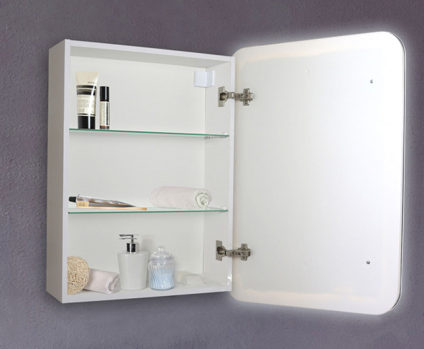 Зеркало-шкаф 50 см с LED подсветкой Silver Mirrors Фиджи 50 левый/правый LED-00002362 Зеркало-шкаф 50 см с LED подсветкой Silver Mirrors Фиджи 50 левый/правый LED-00002362