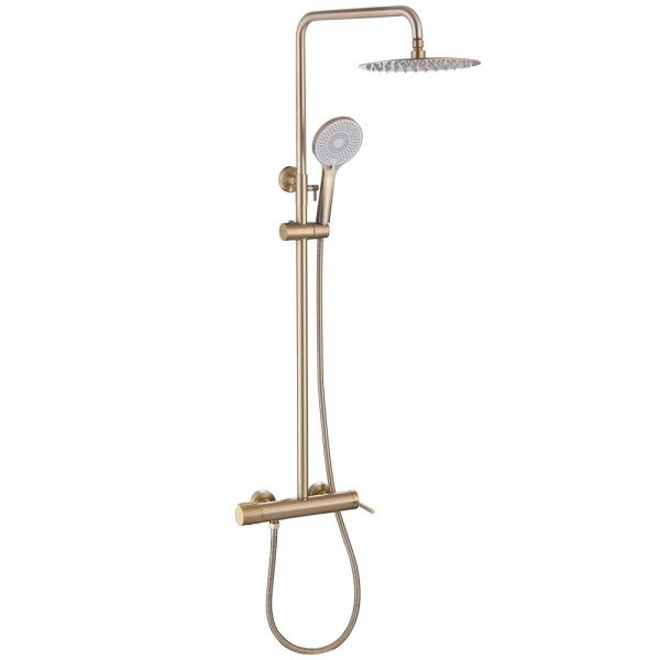 Душевая стойка ABBER Emotion AF8816G с изливом золото матовое Душевая стойка ABBER Emotion AF8816G с изливом золото матовое