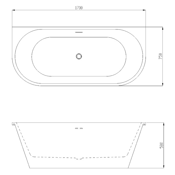 Ванна акриловая с сифоном и металлической рамой 170x75 см Azario  ELC17075 Ванна акриловая с сифоном и металлической рамой 170x75 см Azario  ELC17075