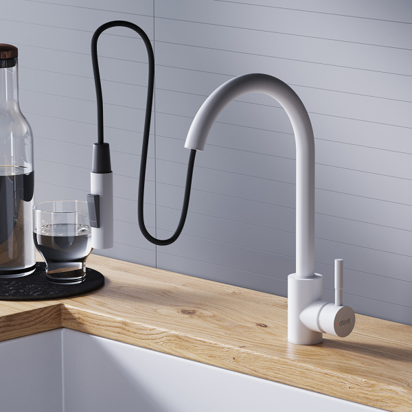 Смеситель для кухонной мойки Dorff Logic D3007533 белый матовый