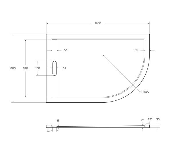 Поддон из искусственного мрамора 80x120 см Cezares  TRAY-AS-RH-120/80-30-W-L белый Поддон из искусственного мрамора 80x120 см Cezares  TRAY-AS-RH-120/80-30-W-L белый