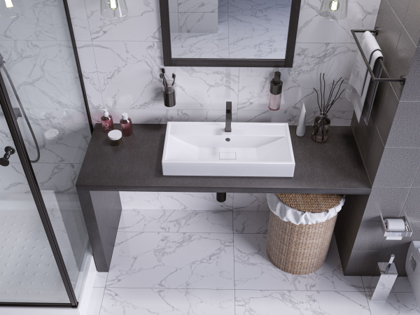 Раковина накладная Madera Malta 4627173210850 80 см белая глянцевая