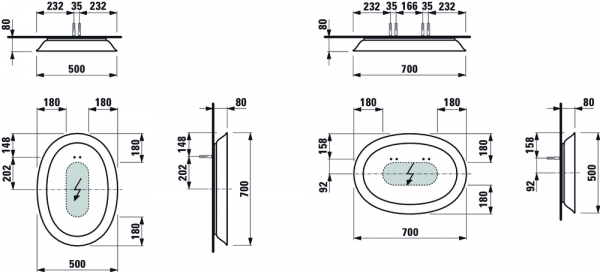 Зеркало керамический ободок Led-подсветка 50x70 Laufen The New Classic 4.0607.0.085.000.1 Зеркало керамический ободок Led-подсветка 50x70 Laufen The New Classic 4.0607.0.085.000.1