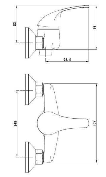 Смеситель для душа Esko Victoria Z VC80 хром глянцевый