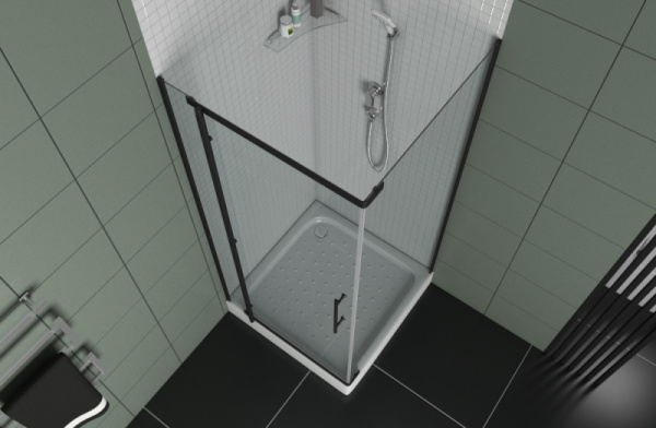 Душевой уголок 90x90x195 Bravat Blackline BS090.3113A Душевой уголок 90x90x195 Bravat Blackline BS090.3113A