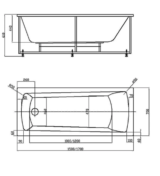 Ванна акриловая прямоугольная с каркасом и экраном 170x70 AQUATEK Либра NEW LIB170N-0000001 Ванна акриловая прямоугольная с каркасом и экраном 170x70 AQUATEK Либра NEW LIB170N-0000001