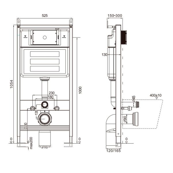 Инсталляция для унитаза AQUAme AQM4002 Инсталляция для унитаза AQUAme AQM4002