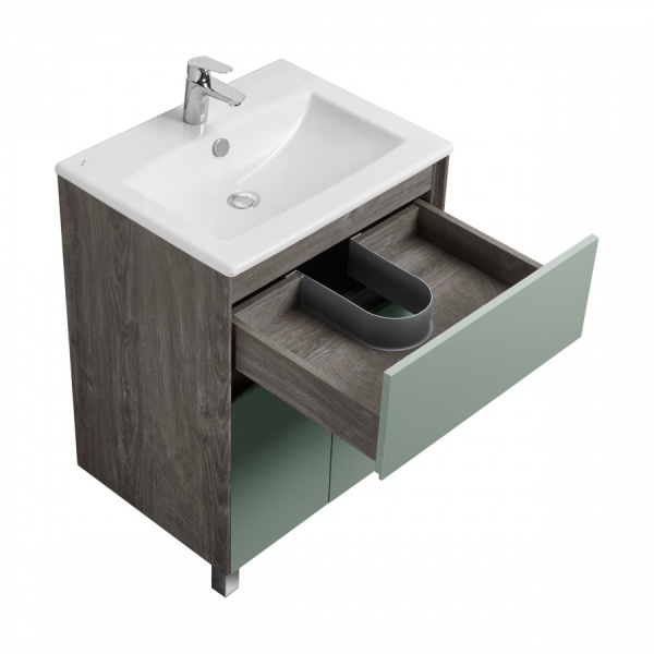 Тумба под раковину Aquaton Форест 60 см 1A278201FR9C0 подвесная коричневый, зеленый
