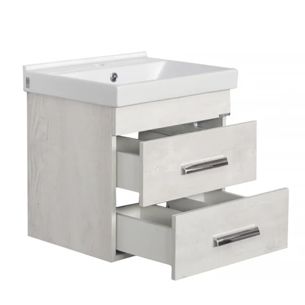 Тумба с раковиной Comforty Никосия 50 см 00-00017091 подвесная дуб белый