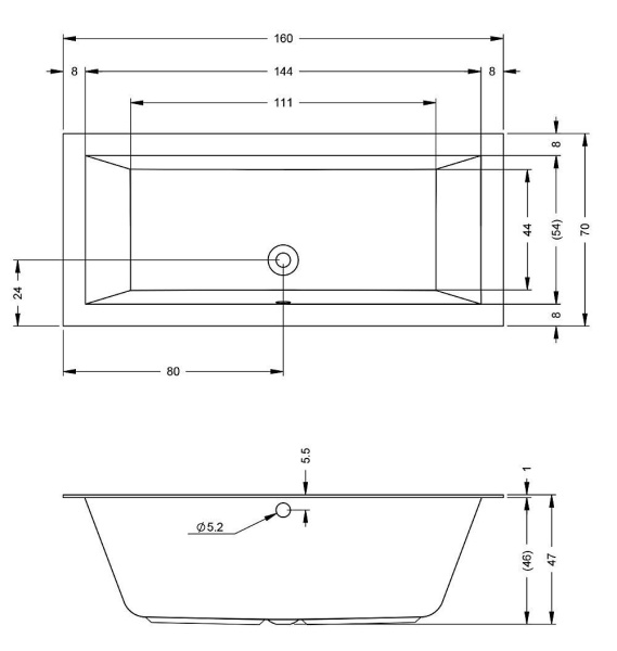 Ванна акриловая Riho Lugo 160x70 B138001005