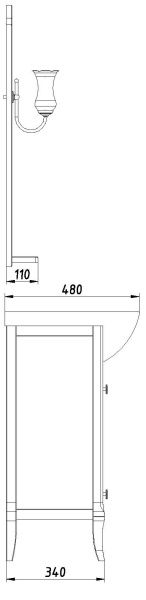 Зеркало с полкой 71x90 см Asb-Woodline Салерно 9691 орех темный Зеркало с полкой 71x90 см Asb-Woodline Салерно 9691 орех темный