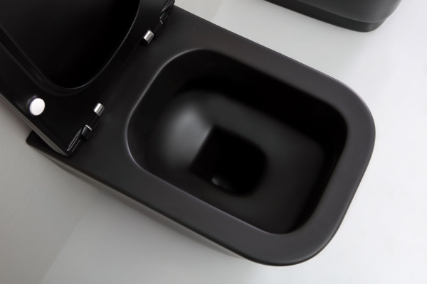 Безободковый унитаз крепежом  White Ceramic Idea W1000305 черный матовый Безободковый унитаз крепежом  White Ceramic Idea W1000305 черный матовый