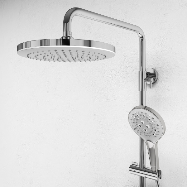 Душевой комплект Abelsberg Lineara с термостатом SNS52791CH хром глянцевый