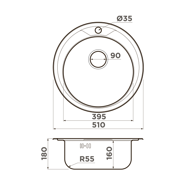 Мойка для кухни Omoikiri Asida 50 см 4993785 нержавеющая сталь