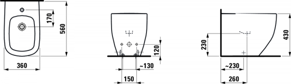 Биде напольное LAUFEN Palomba 3280.1 Биде напольное LAUFEN Palomba 3280.1